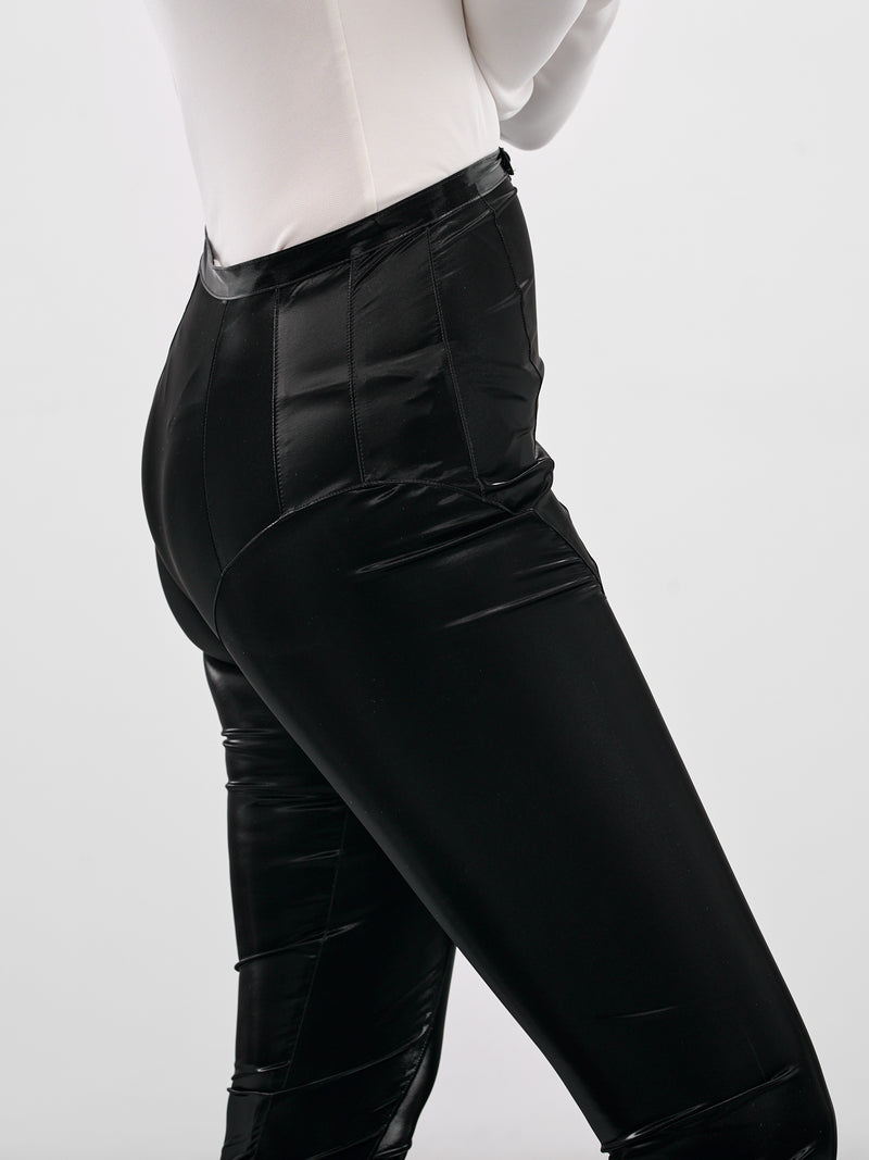 Black Glossy Vinyl Leggings (COM3PA0526851-BLACK)