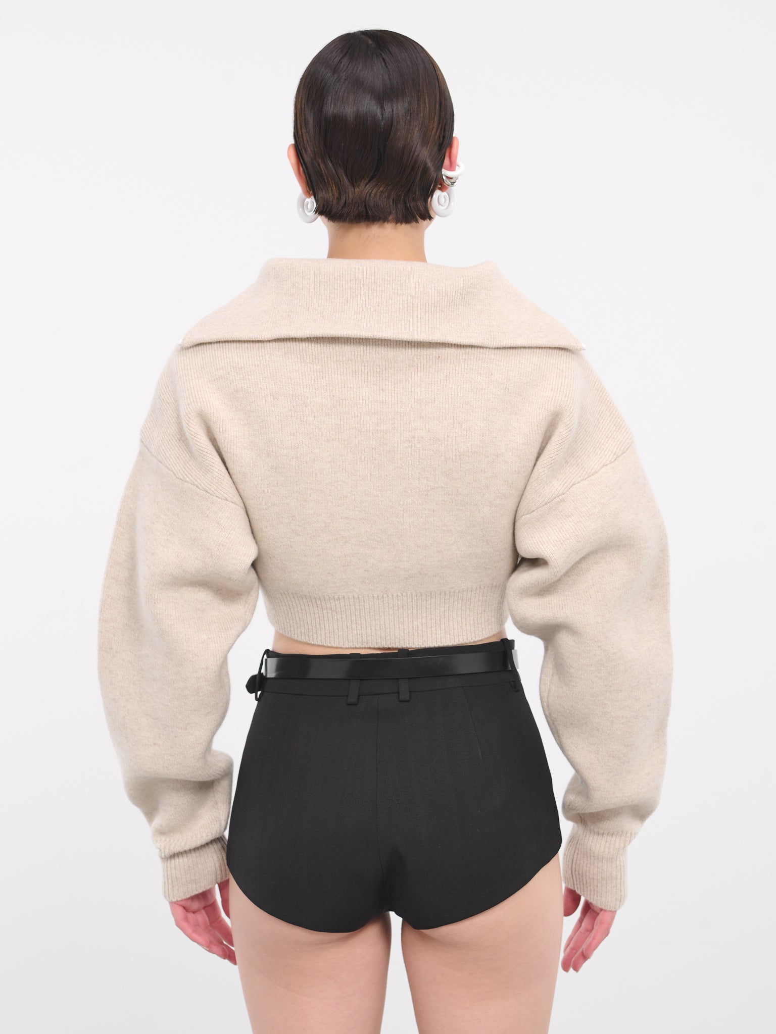 Half-Zip Cropped Sweater (COMPL70615-SAND)