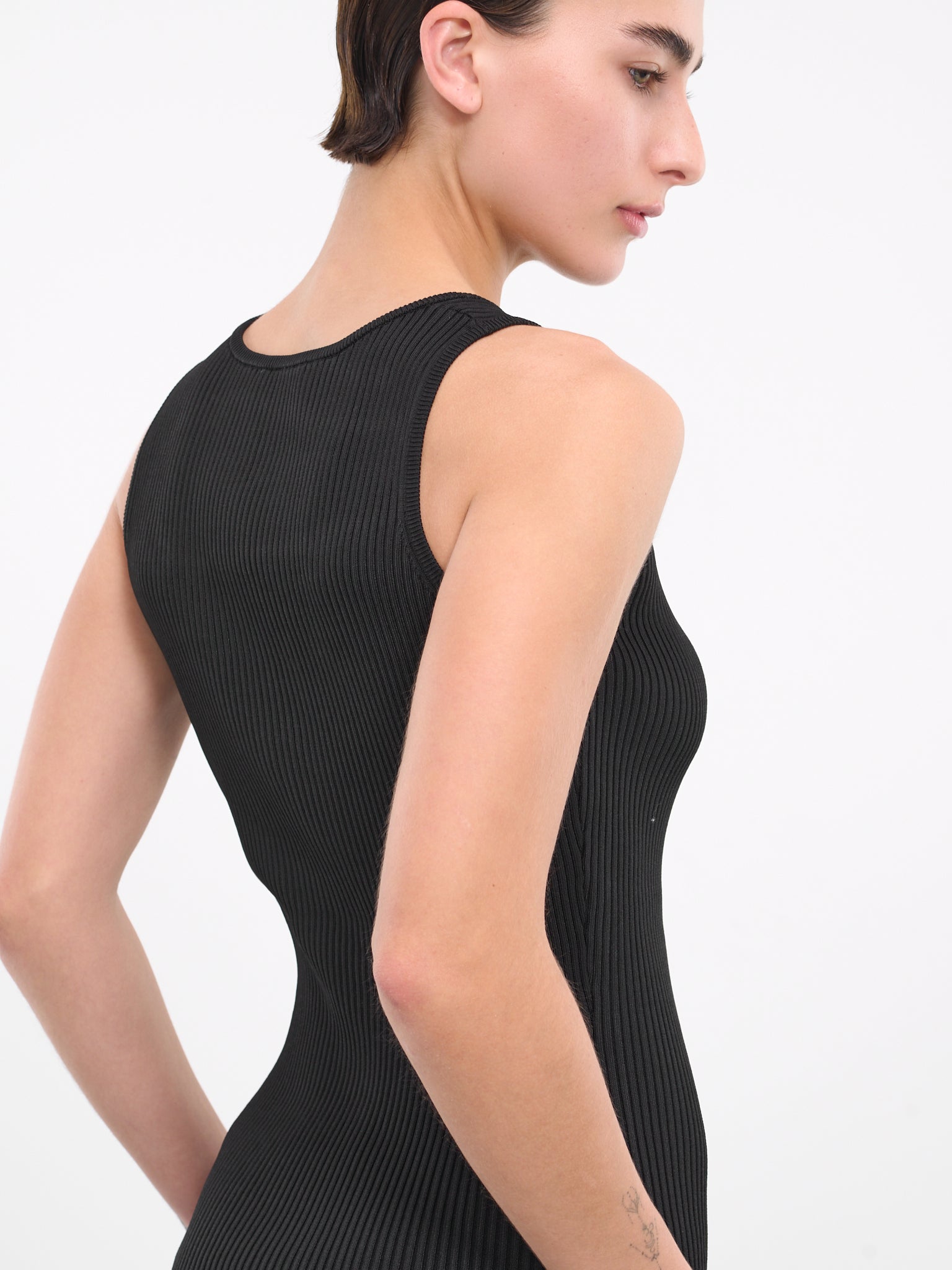 Rib-Knit Cut-Out Mini Dress (COMPL85600-BLACK) Rib-Knit Cut-Out Mini Dress (COMPL85600-BLACK)