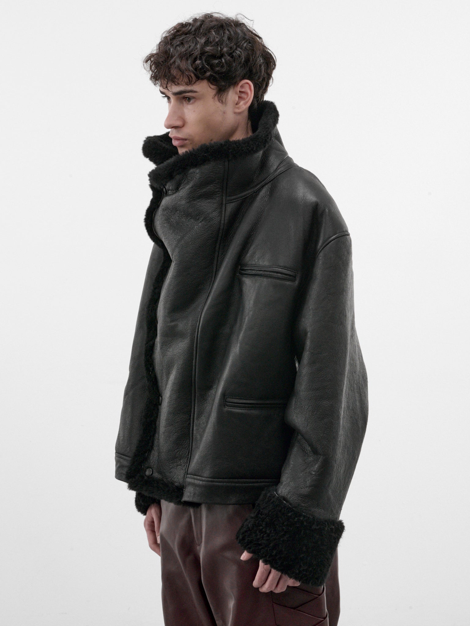 Contorno Black Leather Jacket (CONTORNO-LEATHER-JACKET-BLACK)