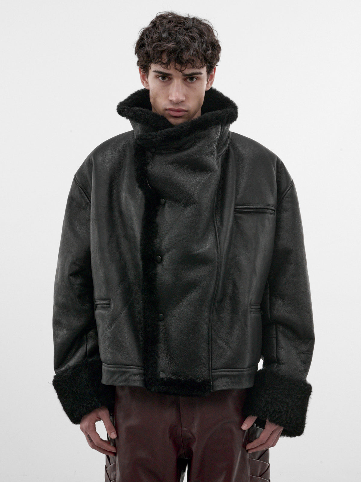 Contorno Black Leather Jacket (CONTORNO-LEATHER-JACKET-BLACK)