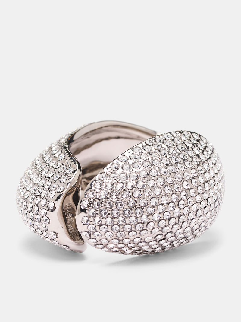 Crystal Embellished C-Logo Bangle (COPBI35J1003-SILVER)