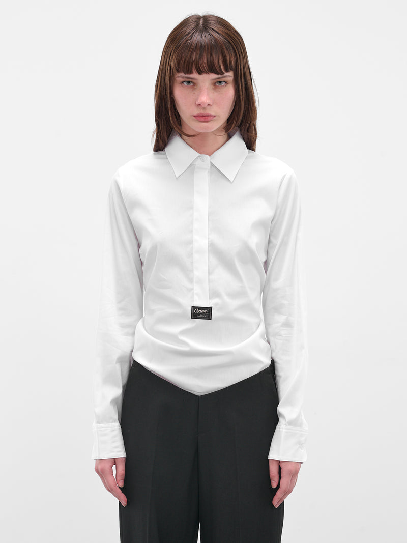 White Collared Shirt Bodysuit (COPCH66F2002-WHITE)
