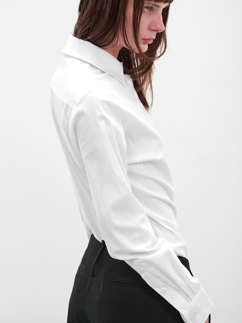 White Collared Shirt Bodysuit (COPCH66F2002-WHITE)