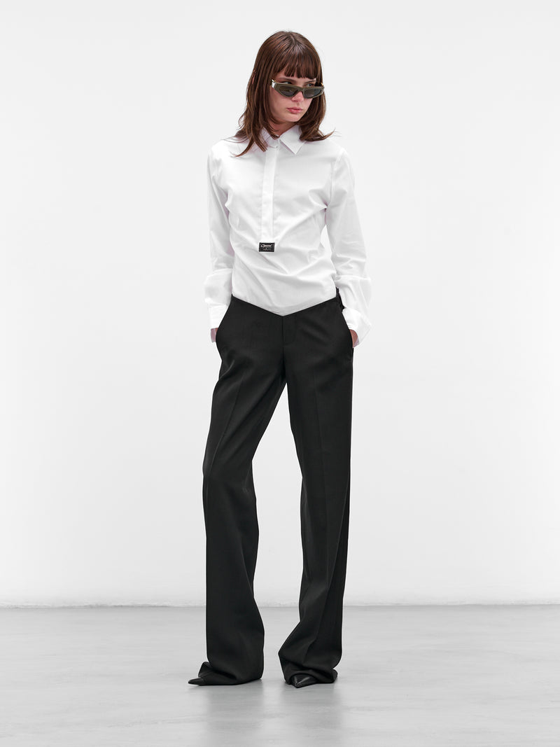 White Collared Shirt Bodysuit (COPCH66F2002-WHITE)