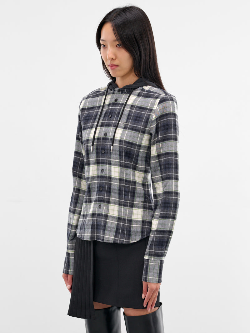 Blue Flannel Plaid Hooded Shirt (COPCH70F1014-BLUE)
