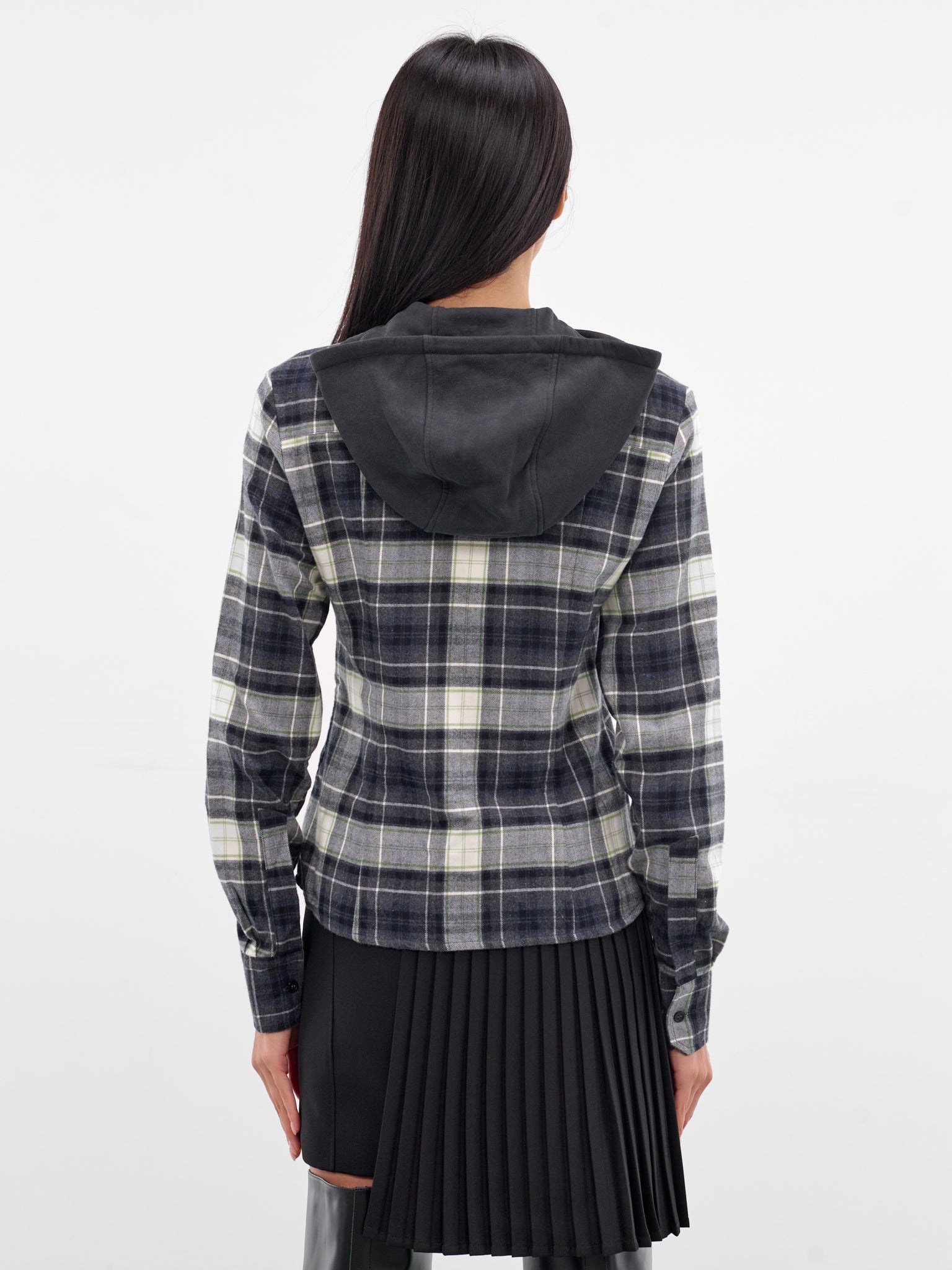 Blue Flannel Plaid Hooded Shirt (COPCH70F1014-BLUE)