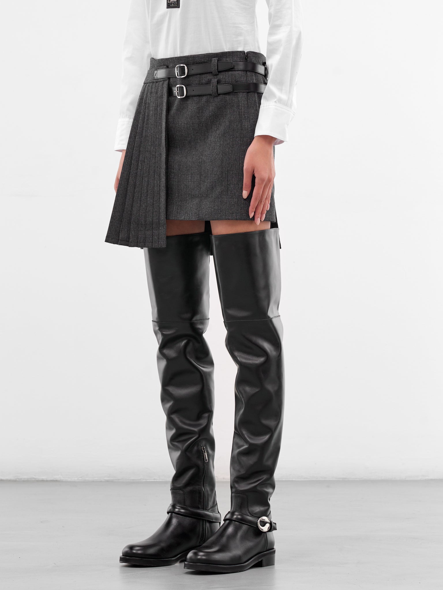 Gray Check Pleated Uniform Skirt (COPJ103F1016-GREY)