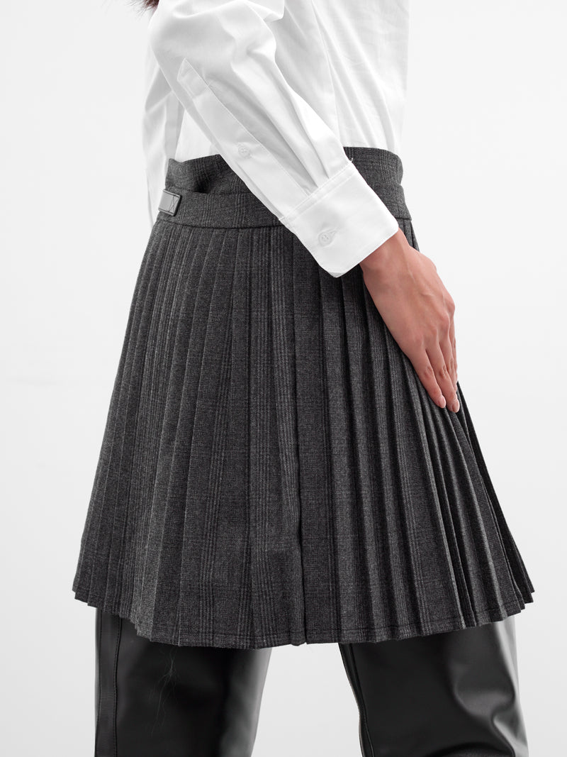 Gray Check Pleated Uniform Skirt (COPJ103F1016-GREY)