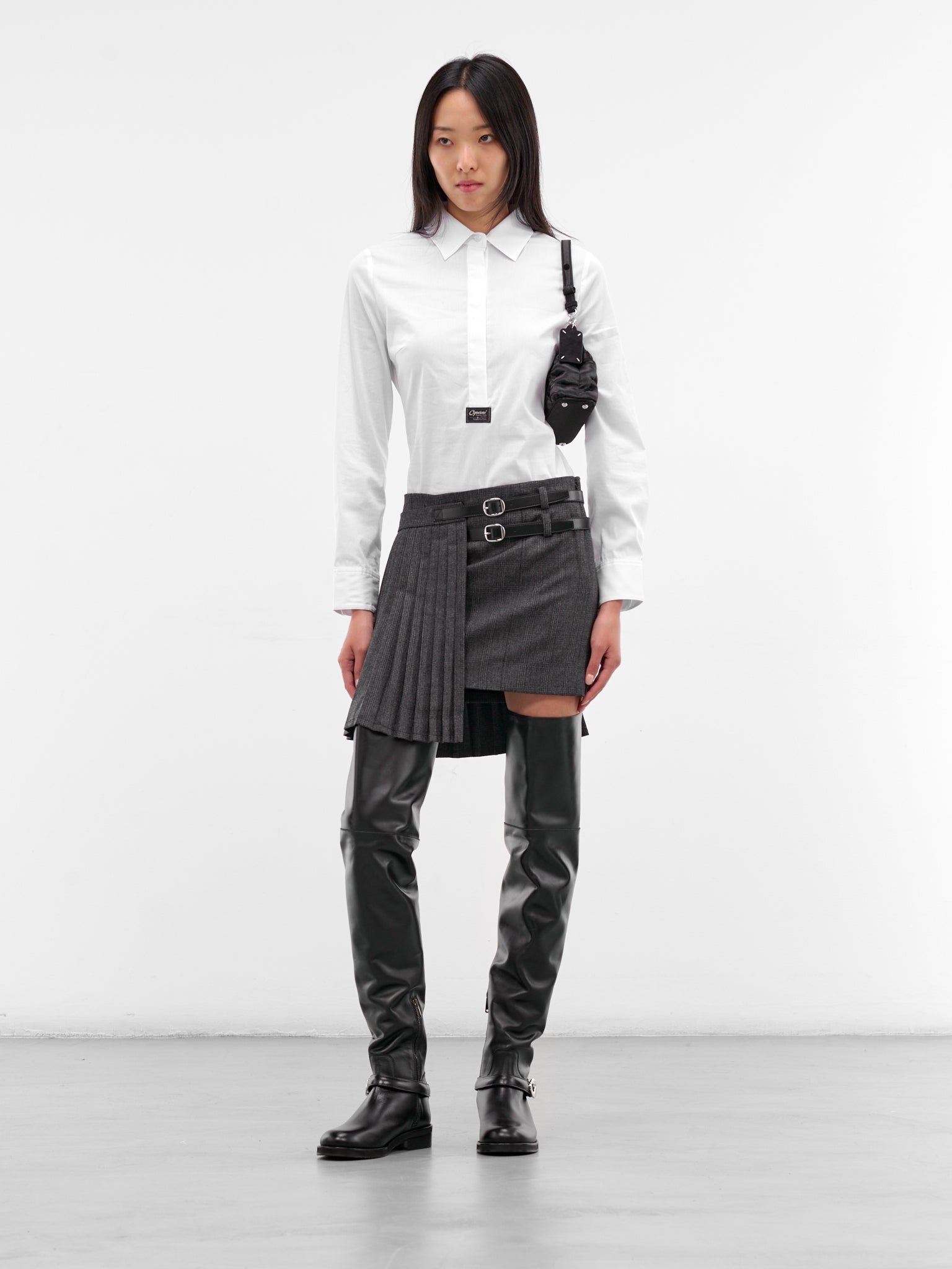 Gray Check Pleated Uniform Skirt (COPJ103F1016-GREY)