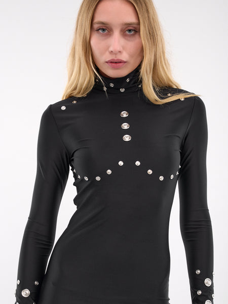 Tシャツ・カットソー Coperni FW25 SECOND SKIN TURTLENECK (COPJS20545 BLACK) Slim Fit T-Shirt Alien Head Print – Coperni