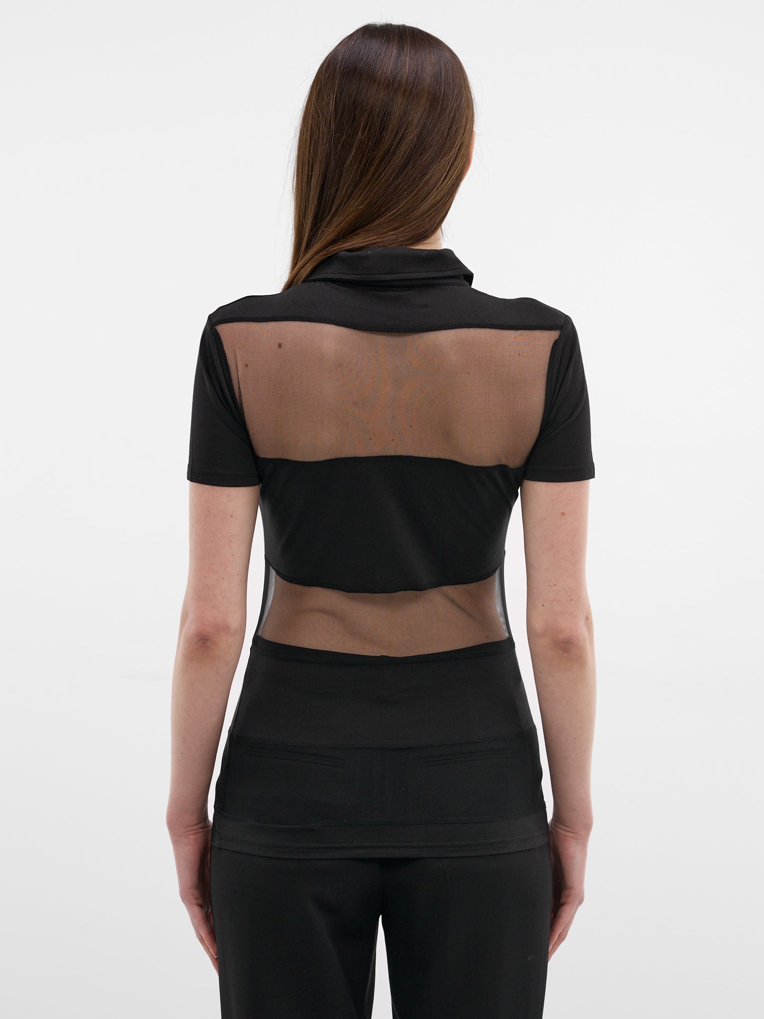 Black Sheer Panel Poo Shirt (COPJS115F5028-BLACK)