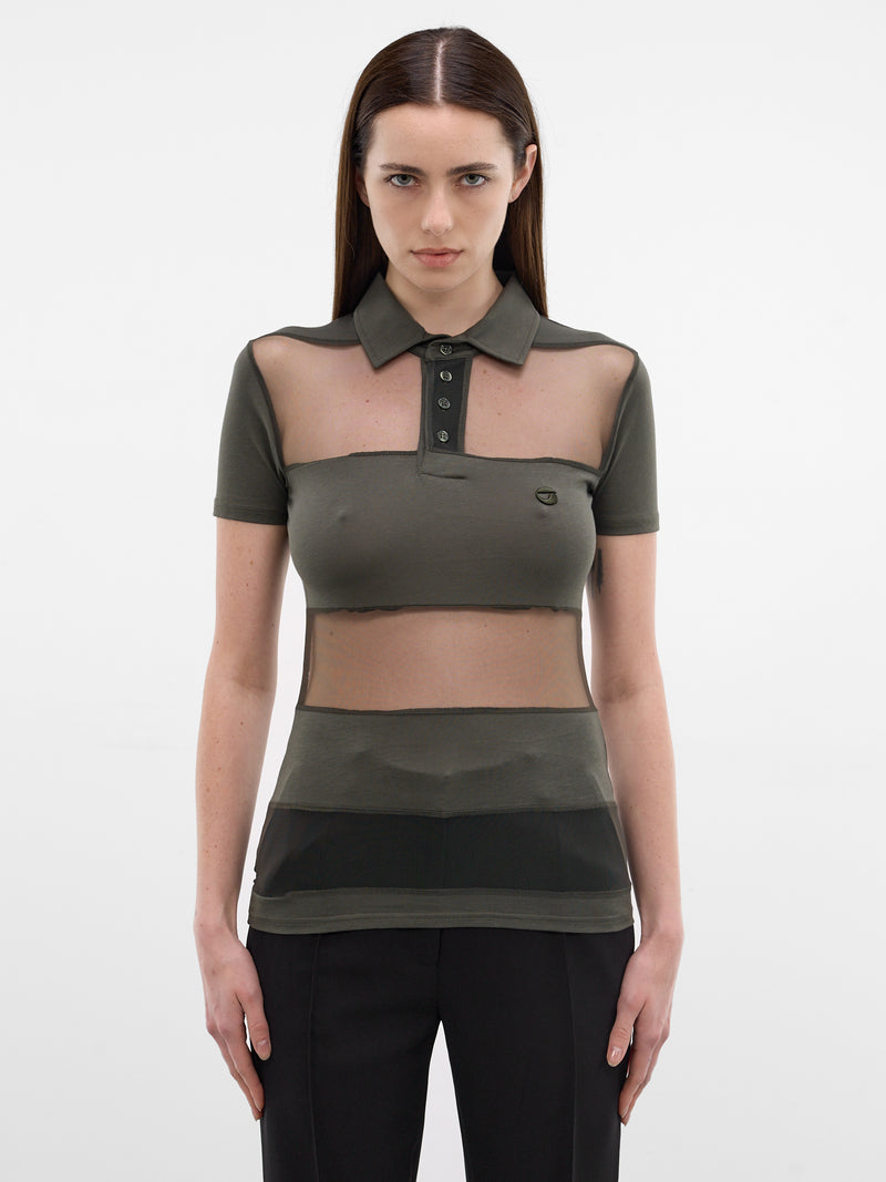 Green Sheer Panel Poo Shirt (COPJS115F5028-GREEN)