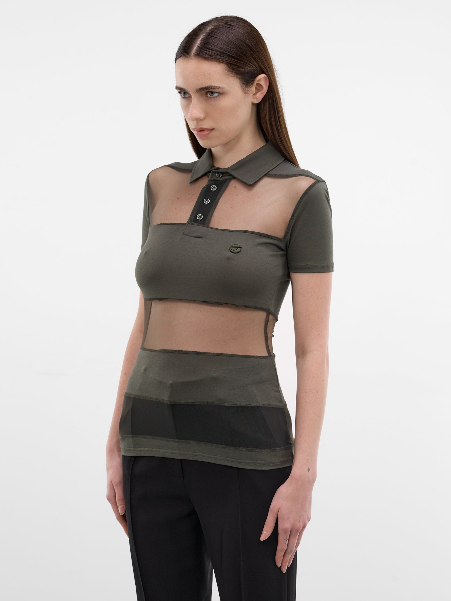 Green Sheer Panel Poo Shirt (COPJS115F5028-GREEN)