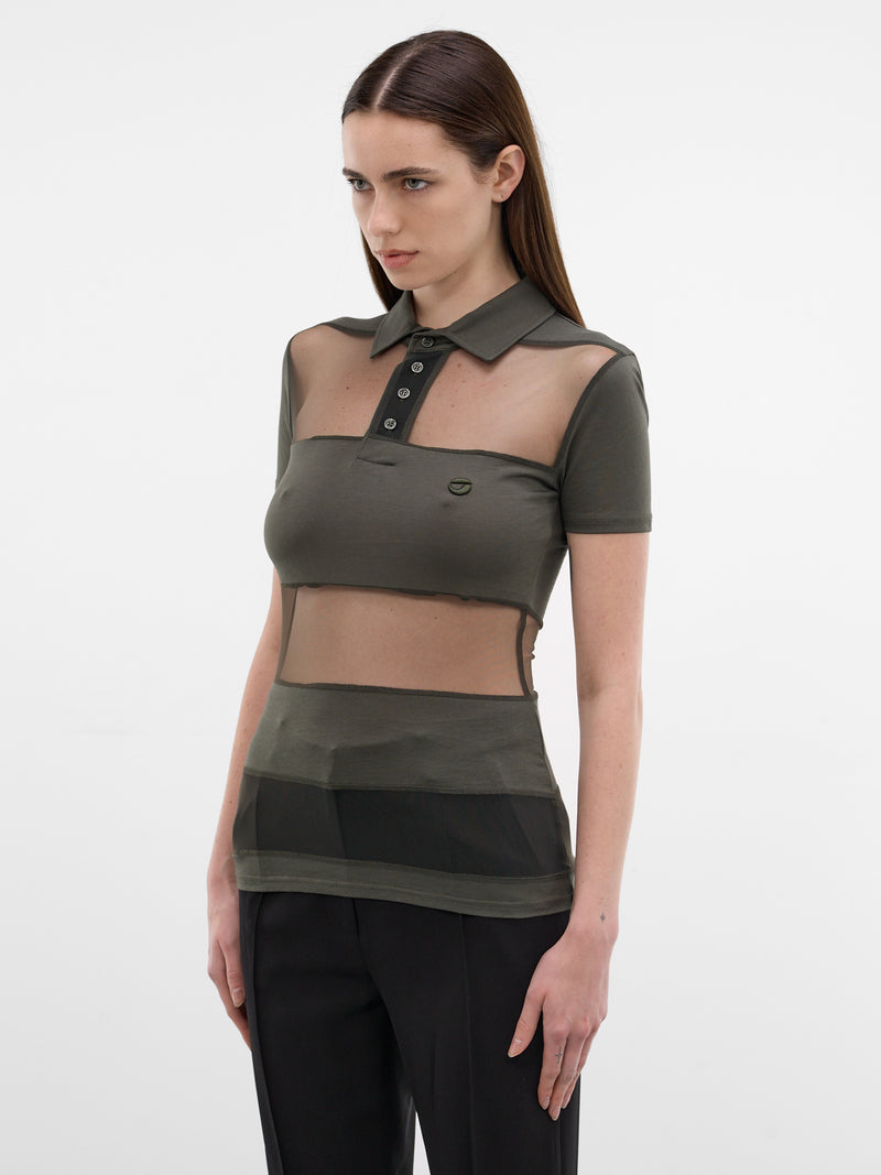 Green Sheer Panel Poo Shirt (COPJS115F5028-GREEN)