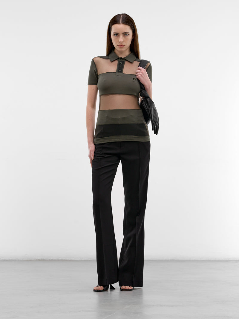 Green Sheer Panel Poo Shirt (COPJS115F5028-GREEN)