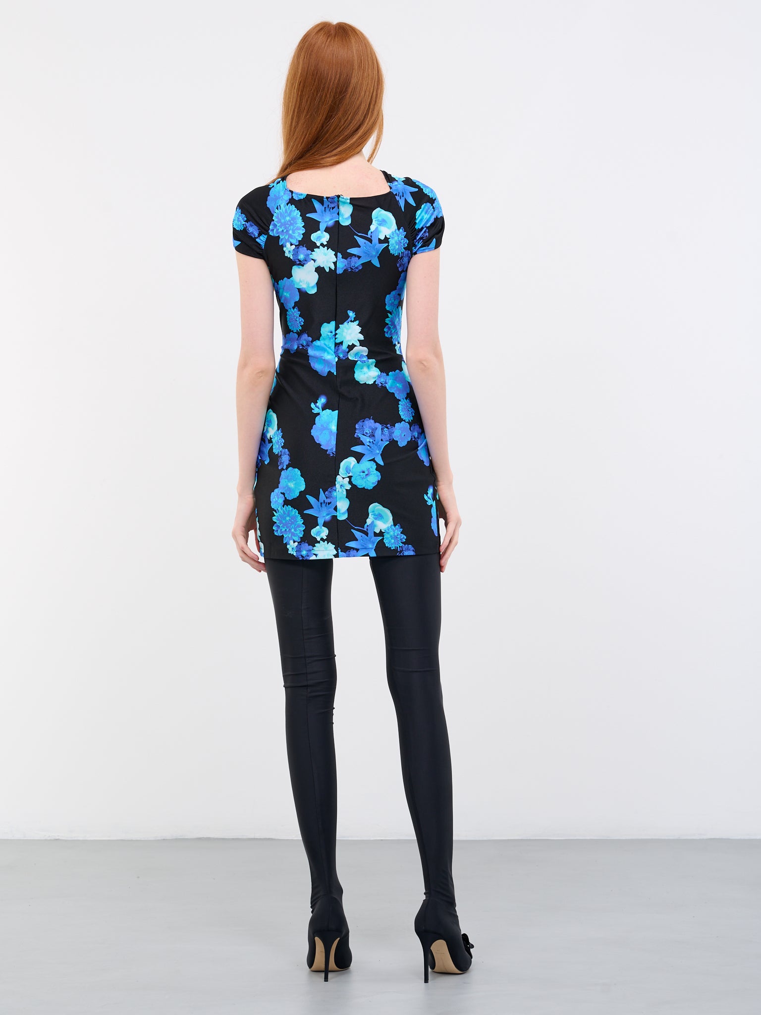 Floral Cut-Out Dress (COPJS18BIS544-BLUE-BLACK) Floral Cut-Out Dress (COPJS18BIS544-BLUE-BLACK)