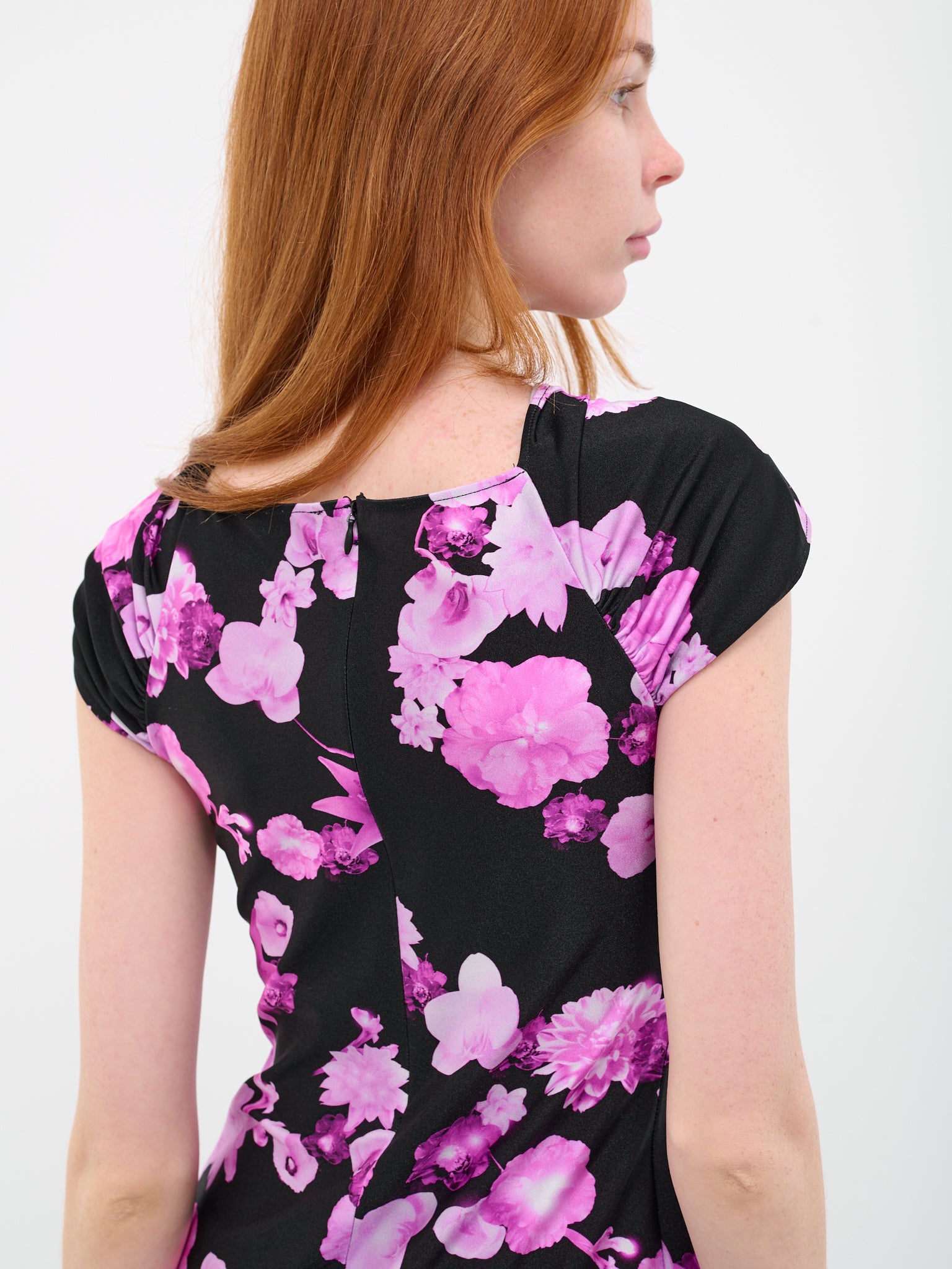 Floral Cut-Out Dress (COPJS18BIS544-PINK-BLACK)