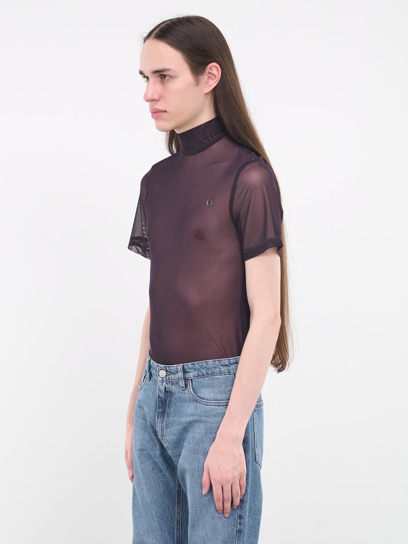 High Neck Fitted Tee (COPJS20BIS557MEN-BURGUNDY)