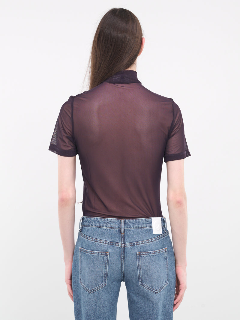 High Neck Fitted Tee (COPJS20BIS557MEN-BURGUNDY)