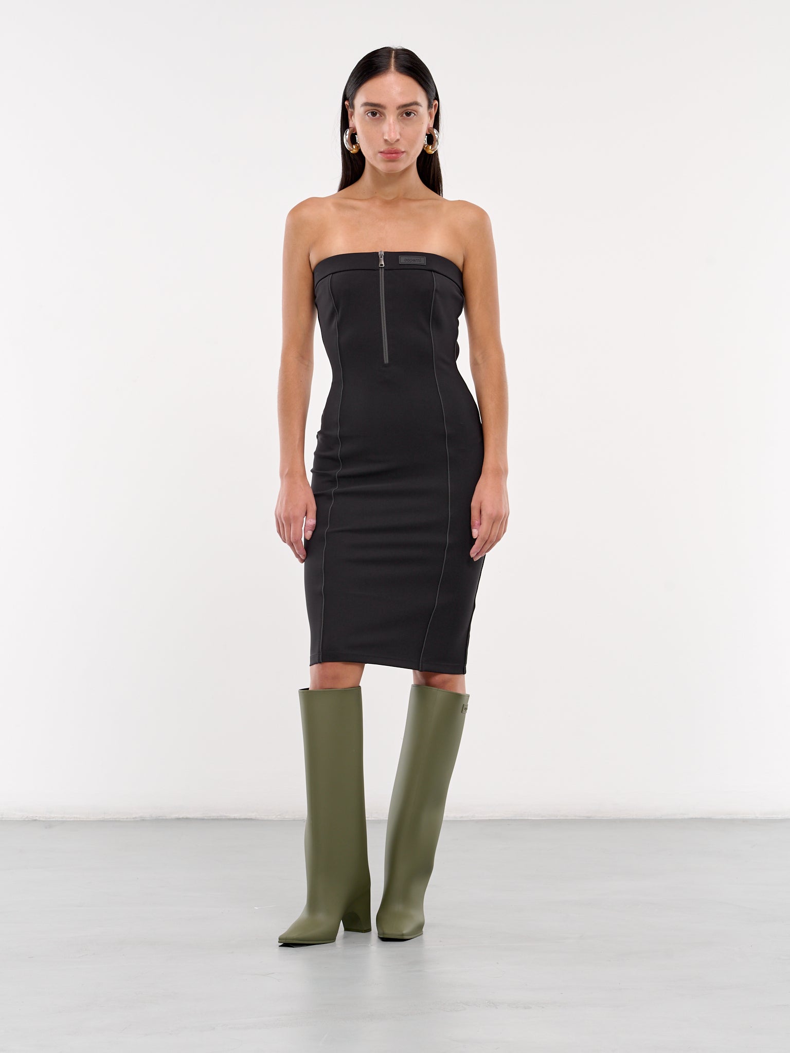 Bustier Open Back Midi Dress (COPJS95F5004-BLACK) Bustier Open Back Midi Dress (COPJS95F5004-BLACK)