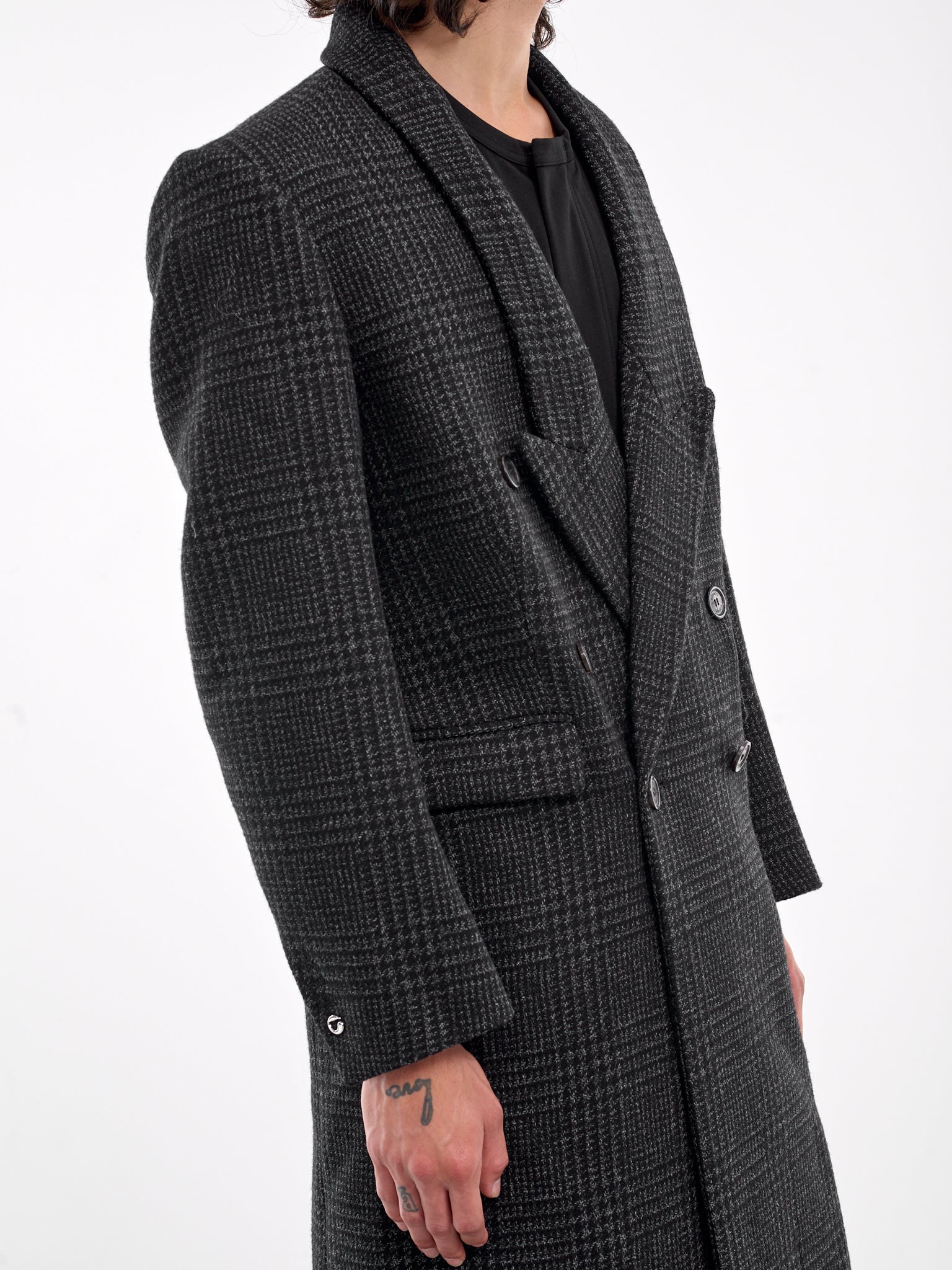 Glen check coat discount