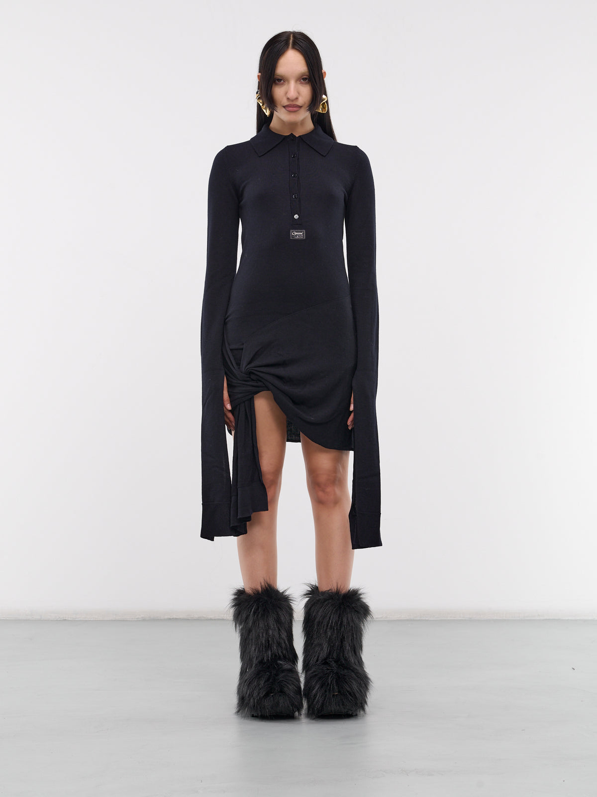 Knotted Sleeved Dress (COPML112Y1001-BLUE)