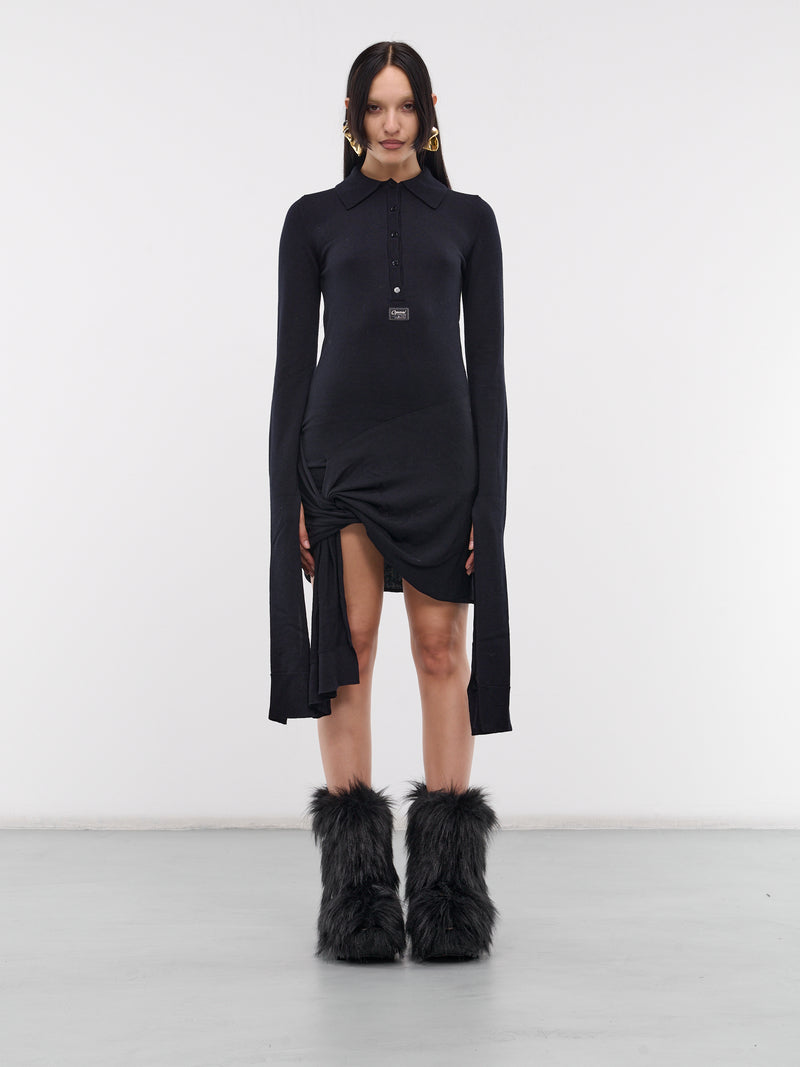 Knotted Sleeved Dress (COPML112Y1001-BLUE)