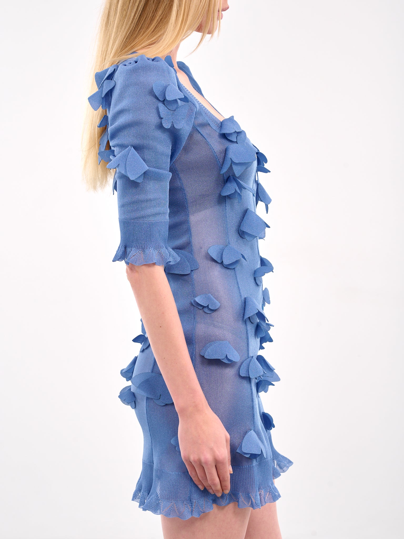 【関税込み】Coperni ブルー Butterfly ニット ミニワンピース Butterfly Mini Dress (COPML143Y3015-BLUE)