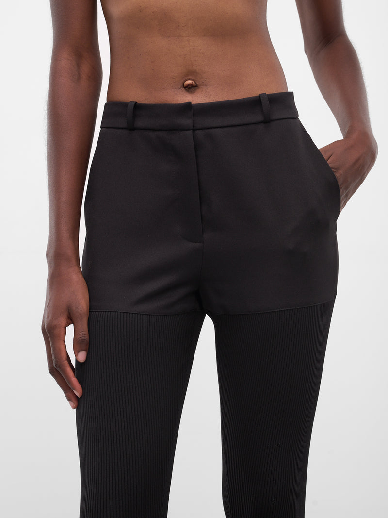 Black Nylon Stirrup Leggings (COPP138F3004-BLACK)