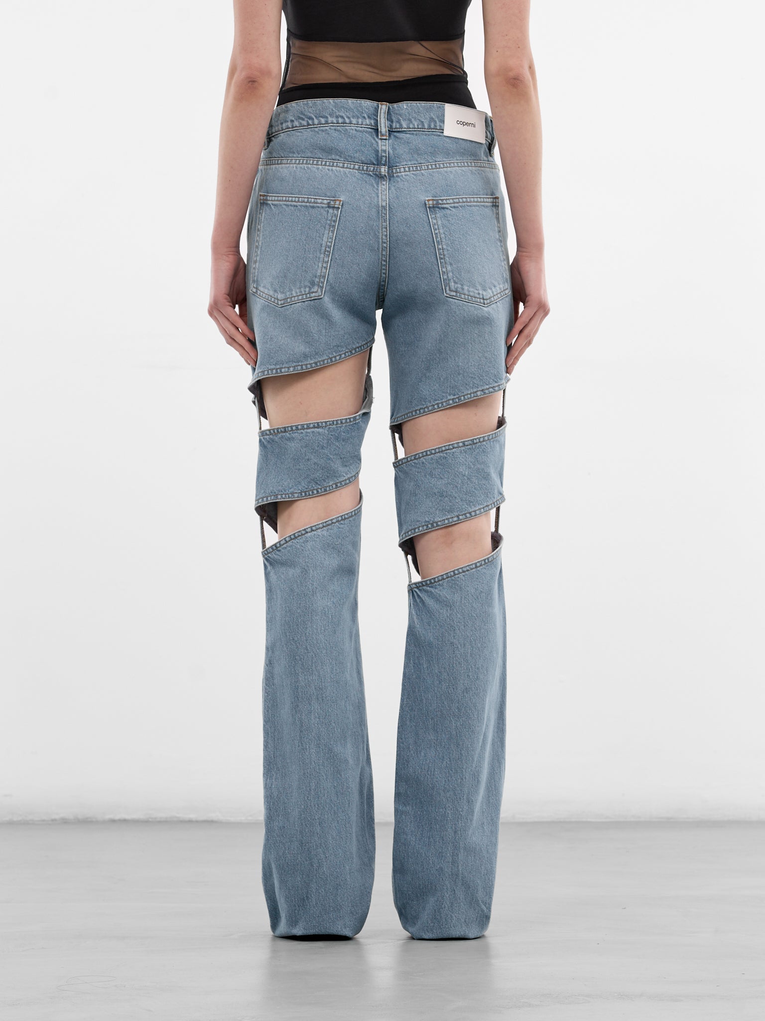 Blue Denim Spiral Leg Jeans (COPP169F2054-BLUE)