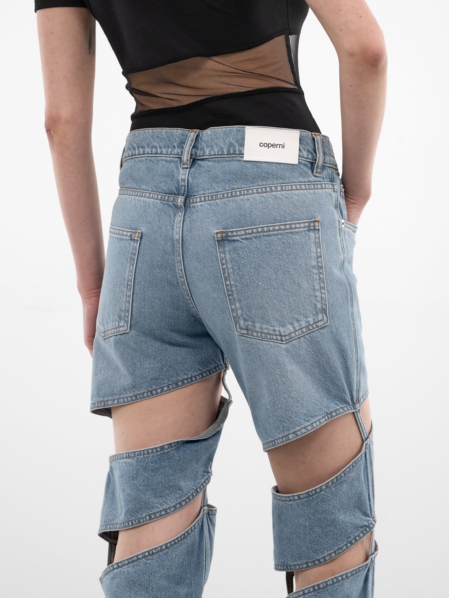 Blue Denim Spiral Leg Jeans (COPP169F2054-BLUE)