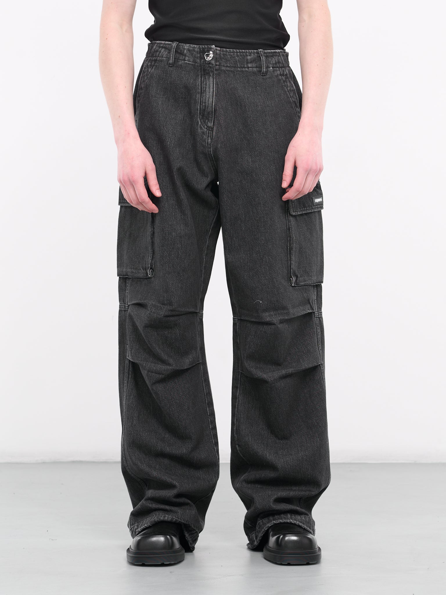 Denim Cargo Jeans (COPP40852MEN-WASHED-BLACK)