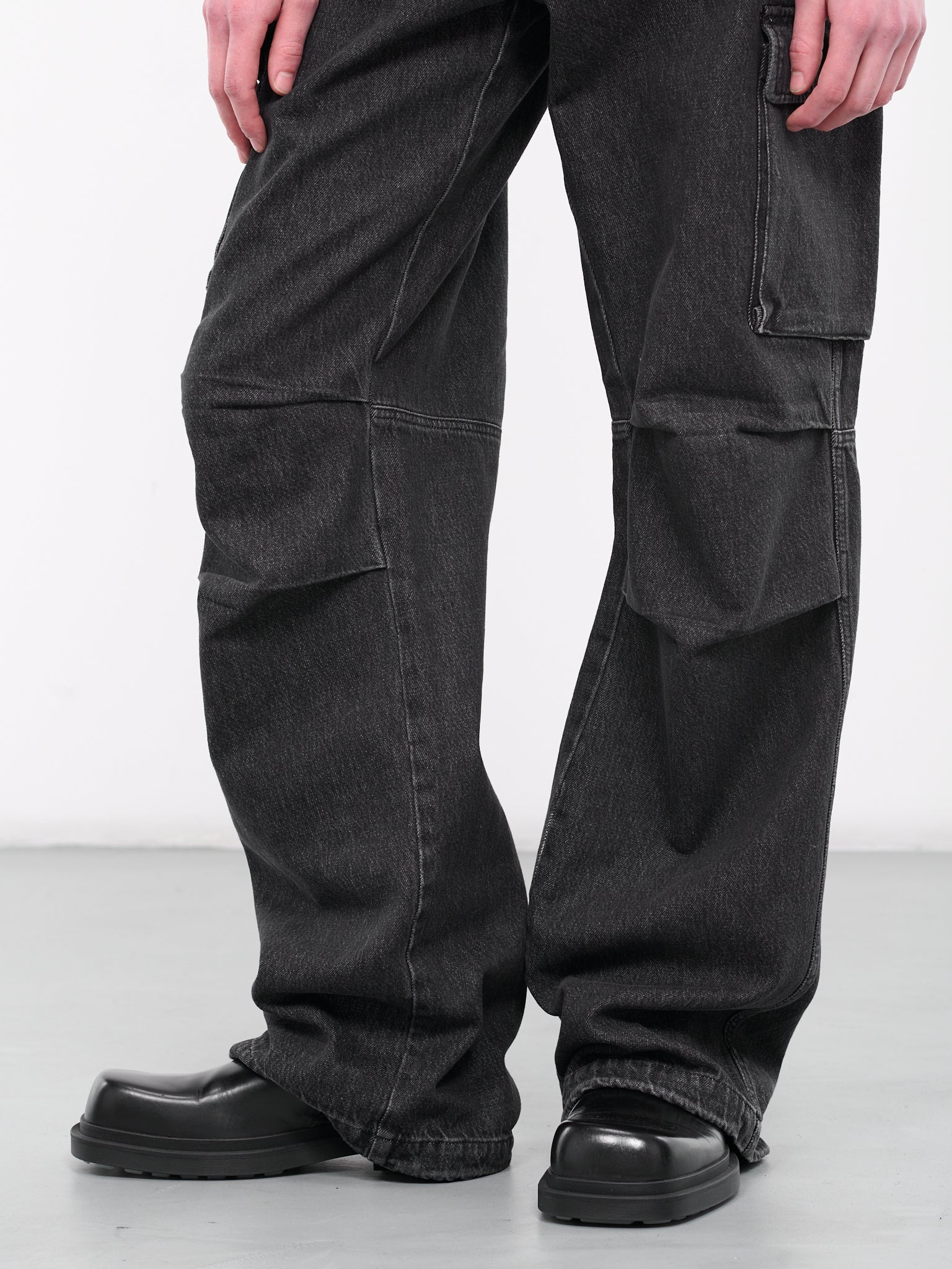 Coperni H.Lorenzo Denim Cargo Jeans COPP40852MEN WASHED BLACK XL Black
