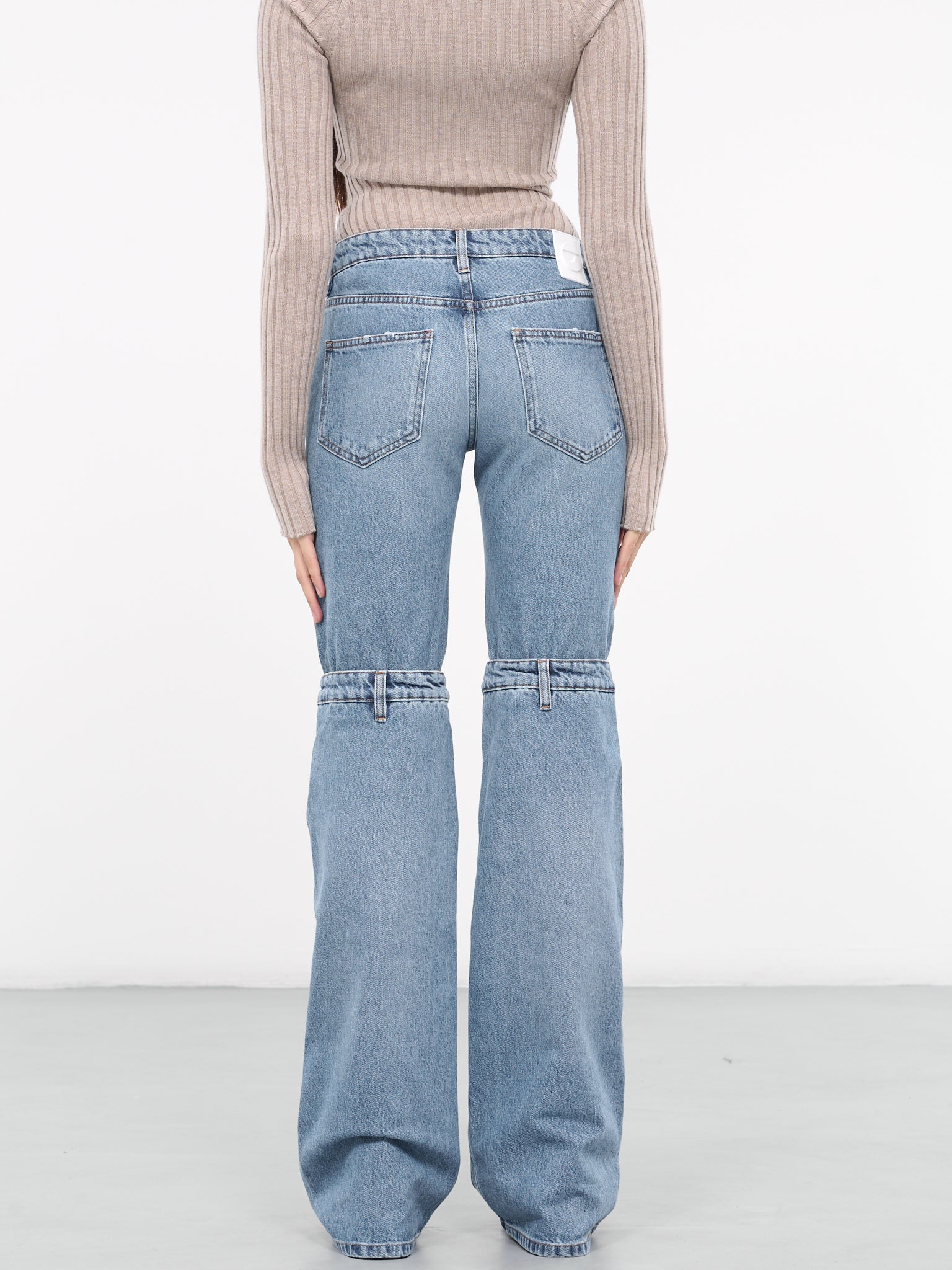 Open Knee Jeans (COPP55202-WASHED-BLUE)