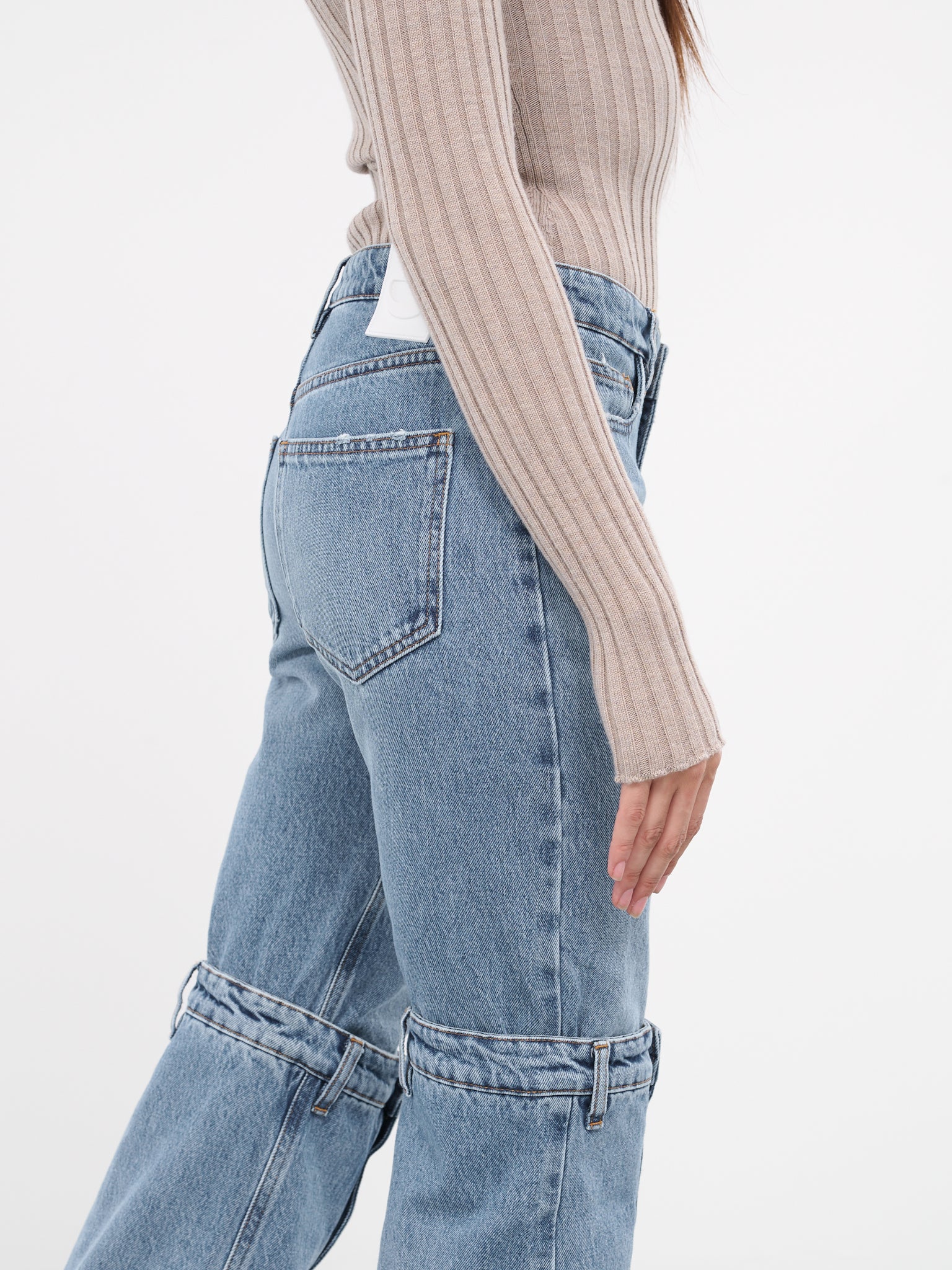 Open Knee Jeans (COPP55202-WASHED-BLUE)