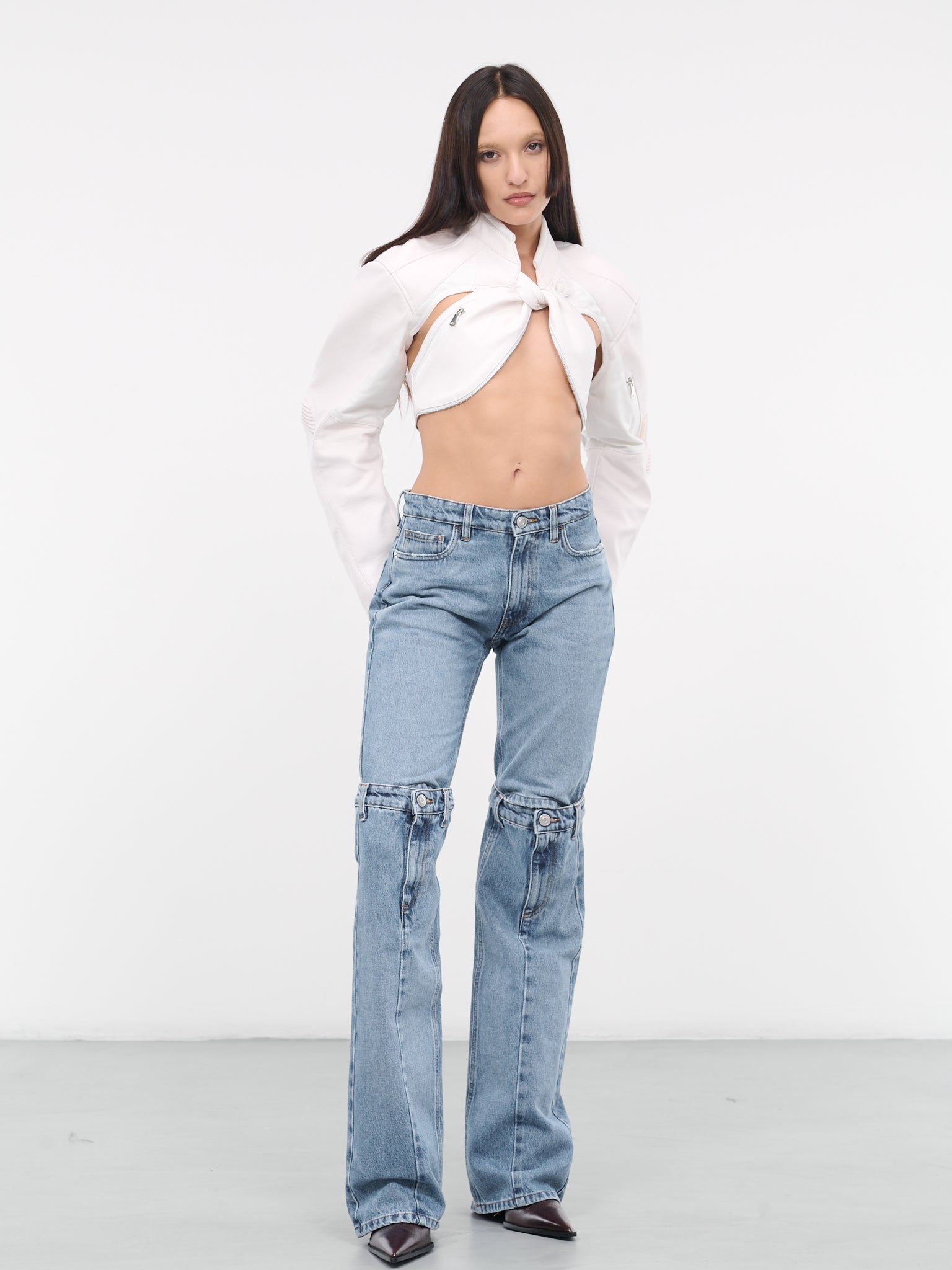 Open Knee Jeans (COPP55202-WASHED-BLUE)