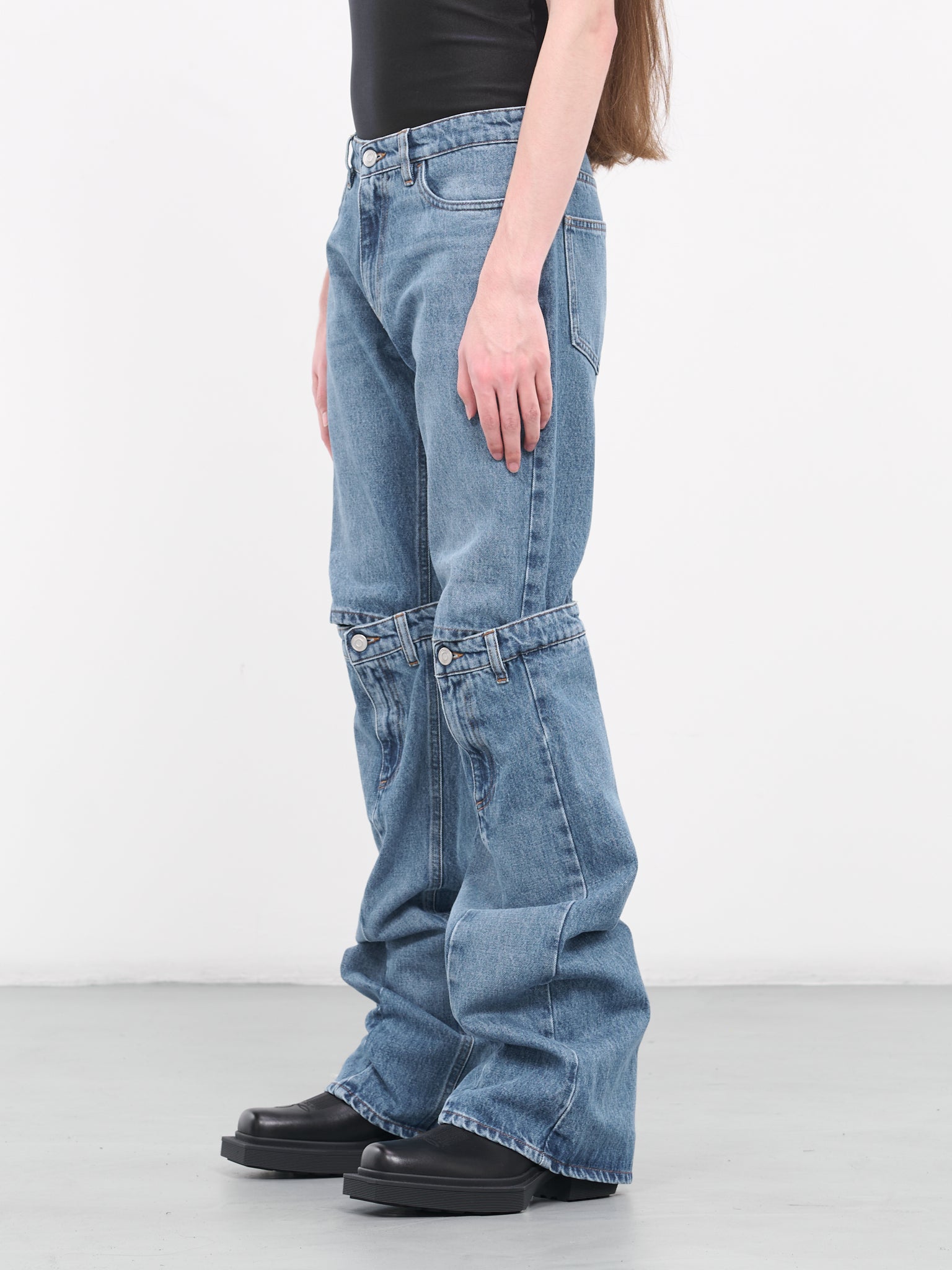 Open Knee Jeans (COPP55202CMEN-WASHED-BLUE)