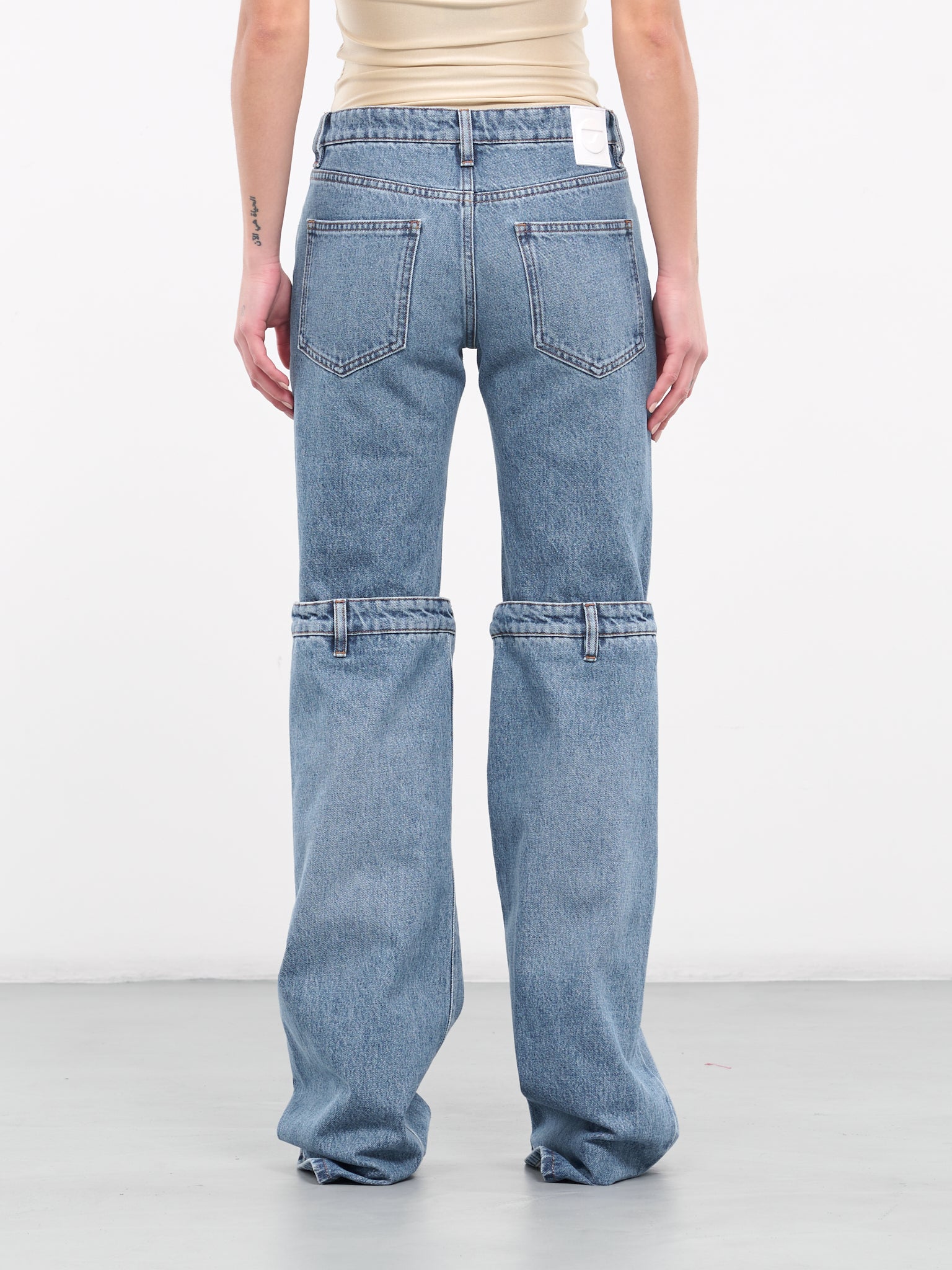 Open Knee Jeans (COPP55202C-WASHED-BLUE)