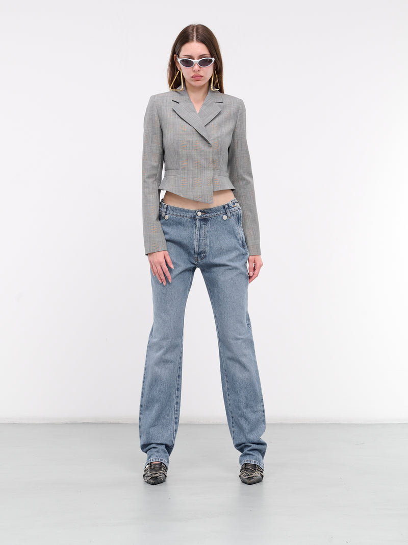 Open Hip Straight Jeans (COPP67202-WASHED-BLUE)