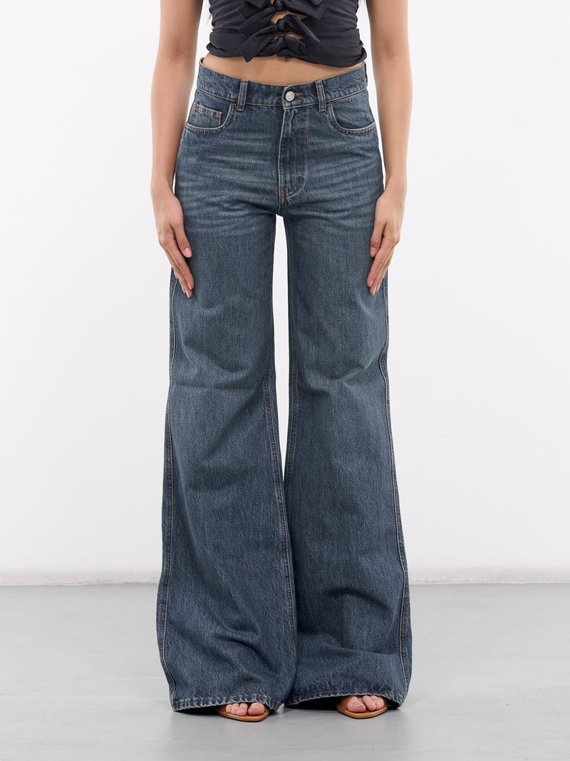 Wide Leg Denim Jeans (COPP95252-BLUE)