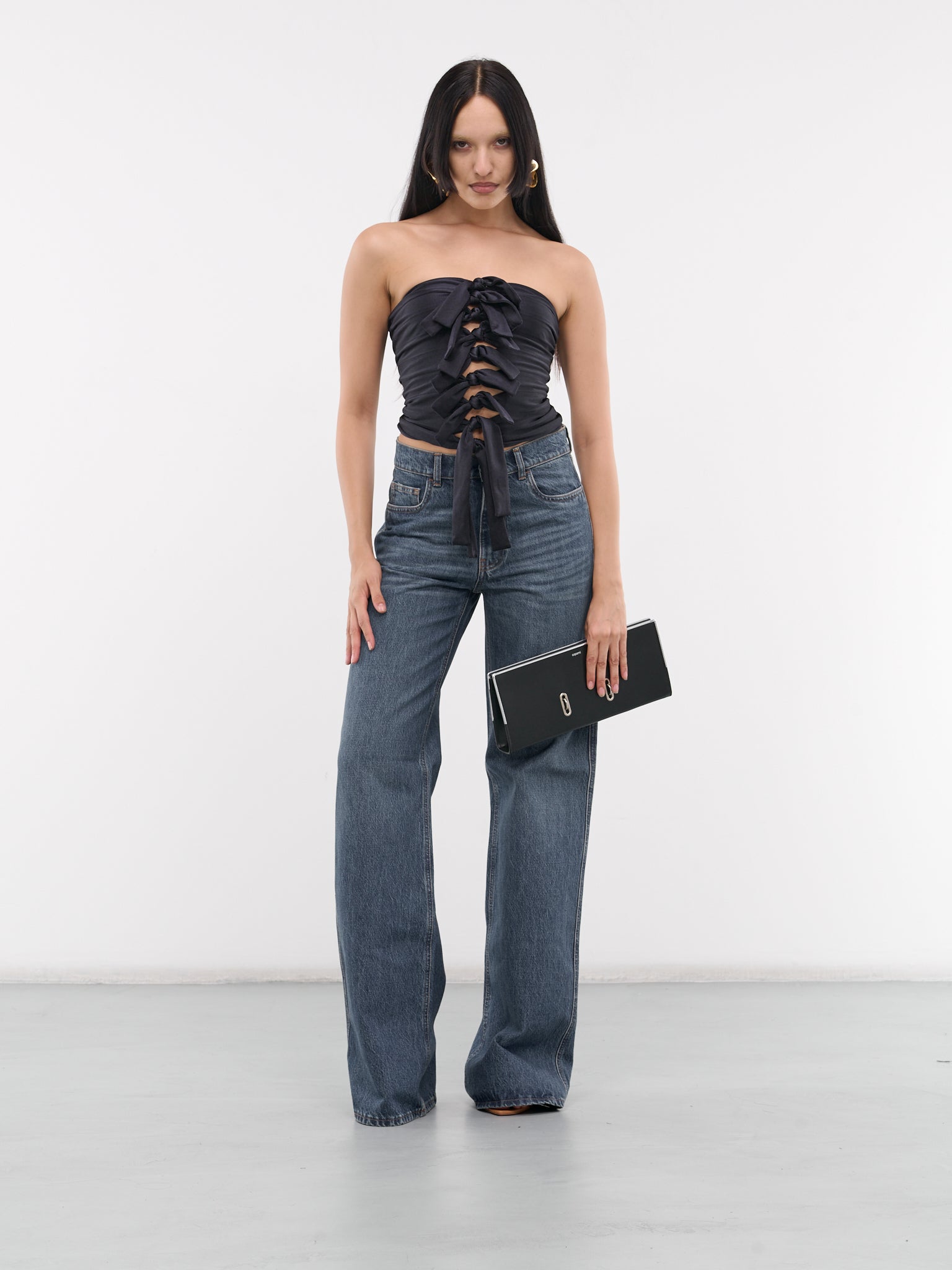 Jersey Knotted Gala Top (COPT57BIS545-BLACK)