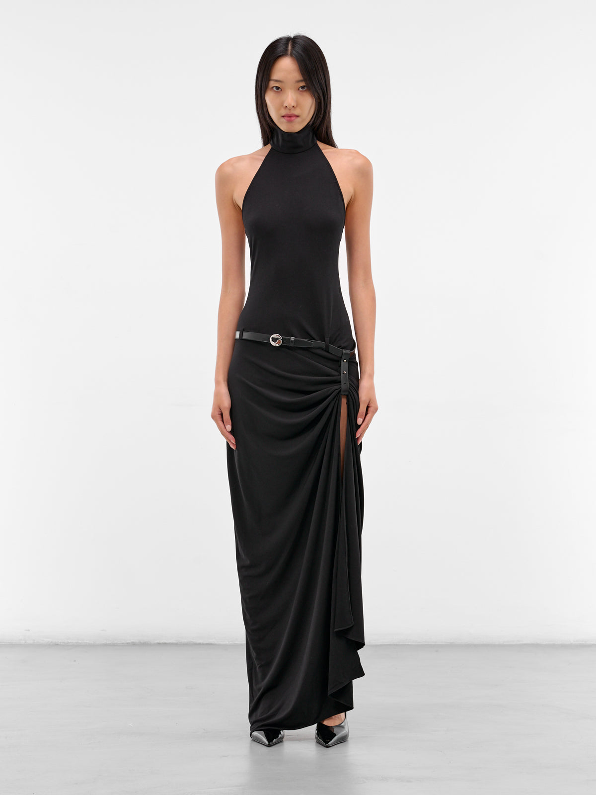 Black Suspended Halter Maxi Dress (COPR238F5022-BLACK)