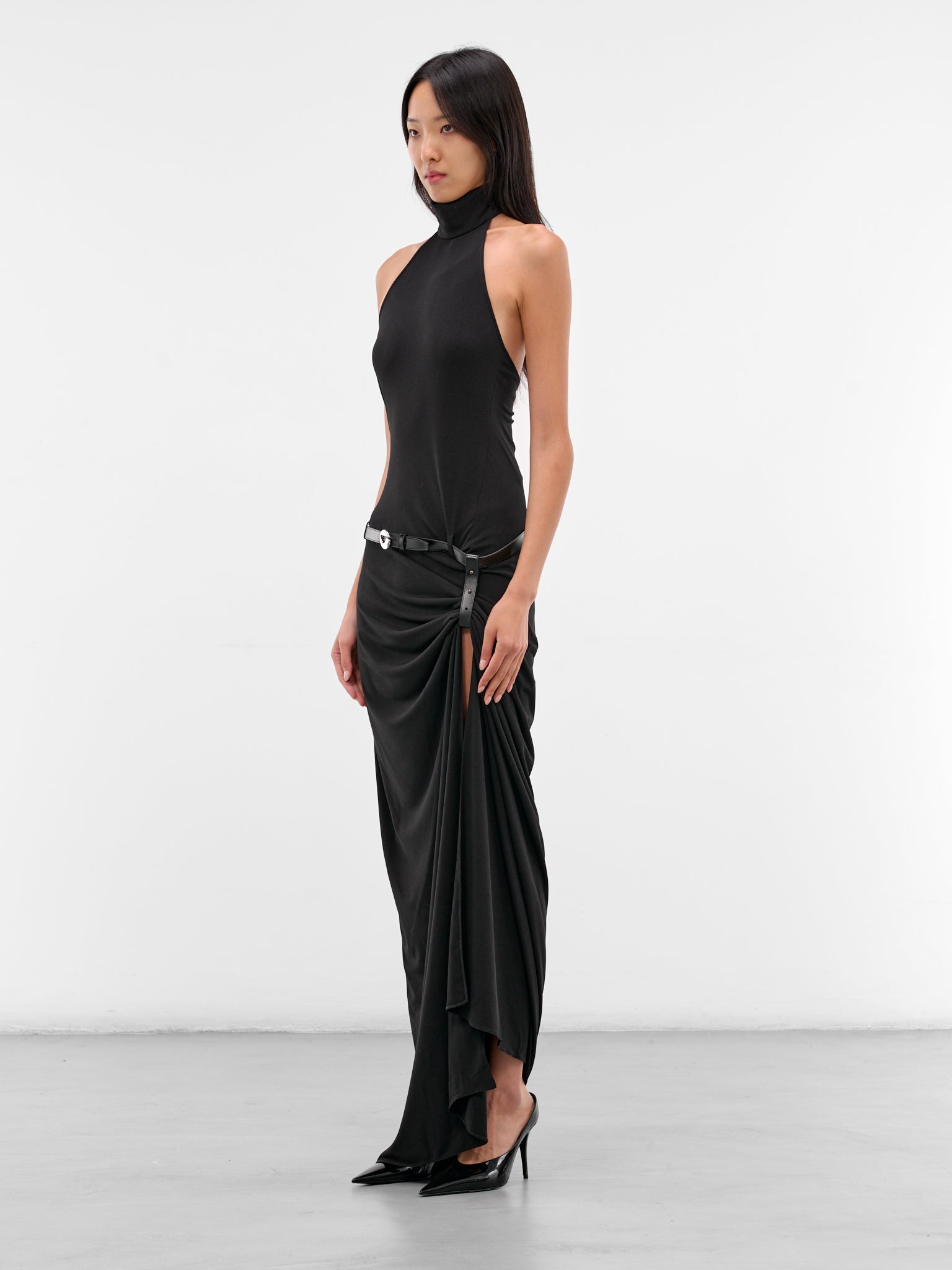 Black Suspended Halter Maxi Dress (COPR238F5022-BLACK)