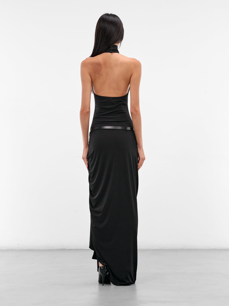Black Suspended Halter Maxi Dress (COPR238F5022-BLACK)