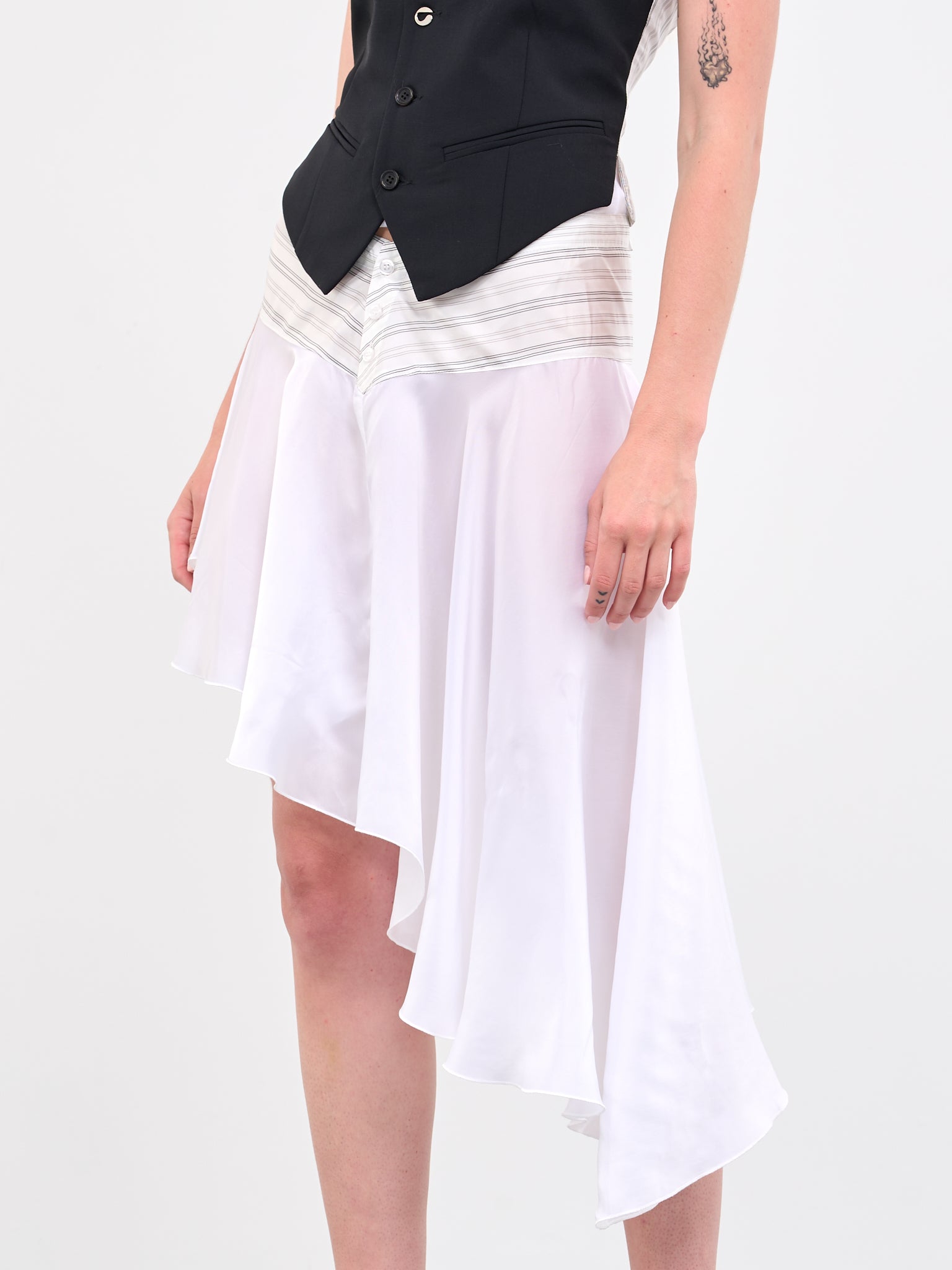 White wrap skirt clearance vest