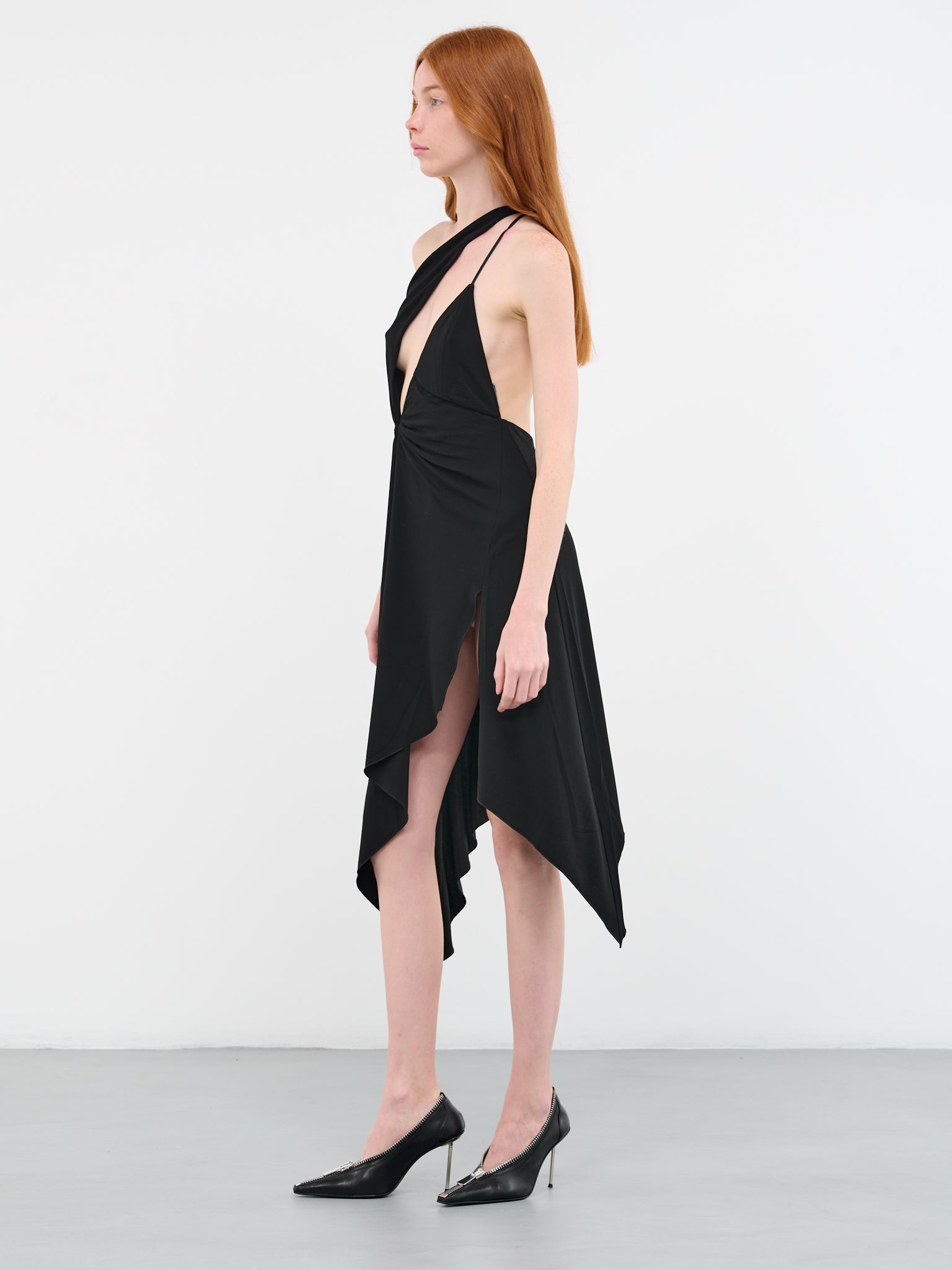 Asymmetric Mini Dress (COPR61BIS518-BLACK)