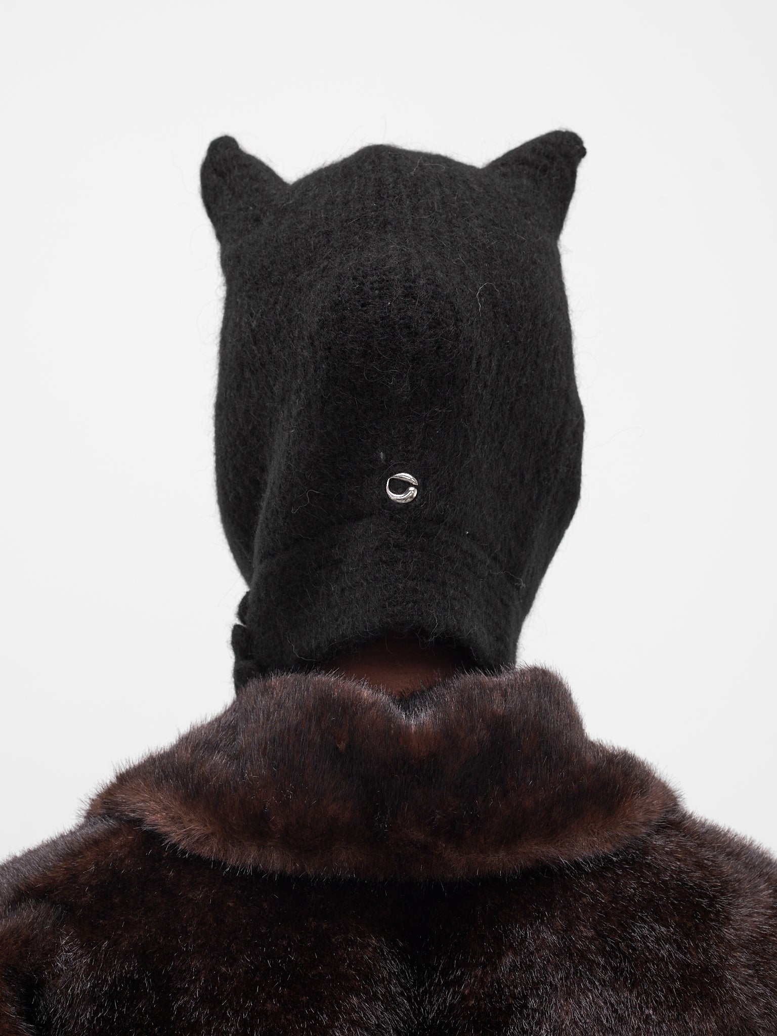 Black Horned Knit Beanie (COPSA06Y3005-BLACK)