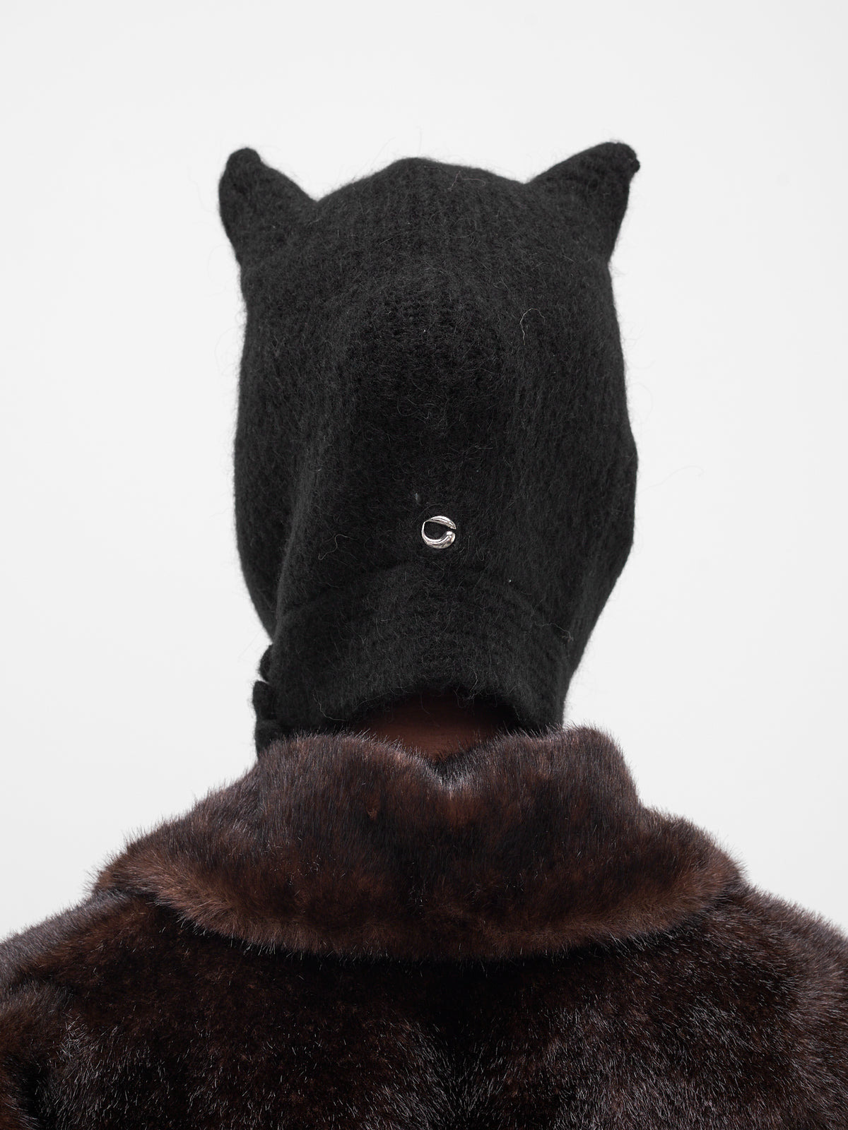 Black Horned Knit Beanie (COPSA06Y3005-BLACK)