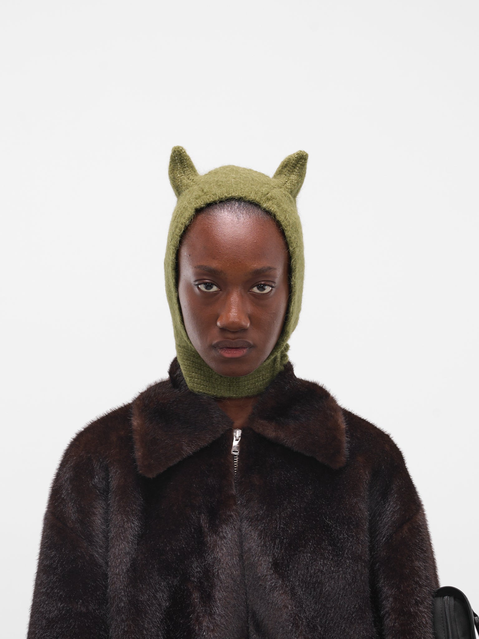 Green Horned Knit Beanie (COPSA06Y3005-GREEN)
